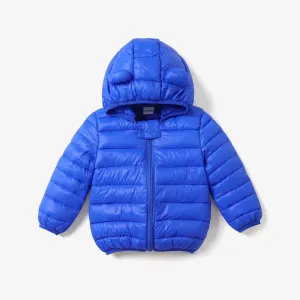Baby / Toddler Stylish 3D Ear Print Solid Hooded Cotton Coat #189806
