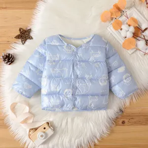 Toddler Boy/Girl Childlike Flower and Elephant Print Winter Coat #1060156
