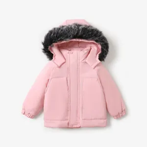 Toddler Boy/Girl Trendy Faux Fur Hooded Zipper Parka Coat #211162