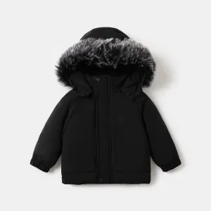 Toddler Boy/Girl Trendy Faux Fur Hooded Zipper Parka Coat #211167