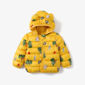 Toddler Girl/Boy Ear Design Animal Print Hooded Coat #998513