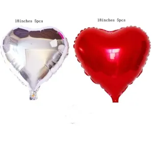 10-pack Heart Balloon Aluminum Hanging Foil Film Balloons for  Wedding Birthday Anniversary Party Decoration #806794