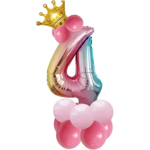 14 Gradient Number Pillars Birthday Party Decorative Aluminum Film Balloons #899228