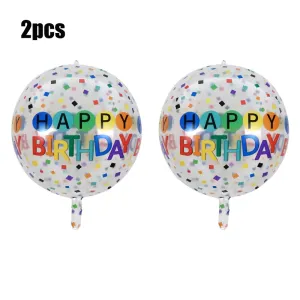 2-pack 4D Balloons Colorful Happy Birthday Balloons Birthday Party Decorations Supplies #854989