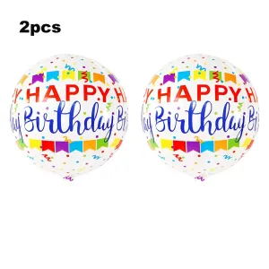2-pack 4D Balloons Colorful Happy Birthday Balloons Birthday Party Decorations Supplies #854990