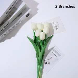2-pack / 5-pack Tulips Artificial Flowers PU Real Touch Fake Tulips Flowers  for Table Office Wedding Dining Room Home Decoration #197591