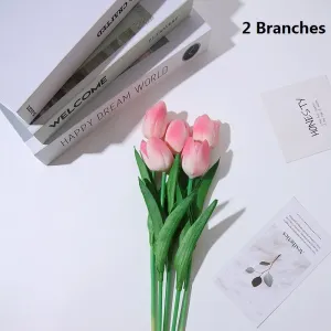 2-pack / 5-pack Tulips Artificial Flowers PU Real Touch Fake Tulips Flowers  for Table Office Wedding Dining Room Home Decoration #197592