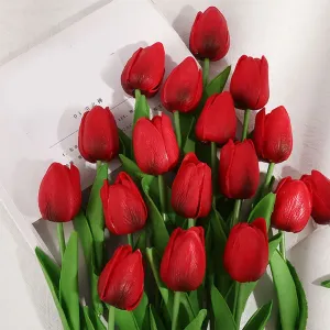 2-pack / 5-pack Tulips Artificial Flowers PU Real Touch Fake Tulips Flowers  for Table Office Wedding Dining Room Home Decoration #200776