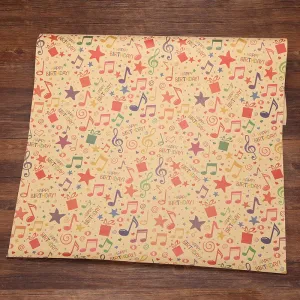 2-pack Happy Birthday Wrapping Paper Thick Kraft Brown Gift Wrapping Paper Flower Snack Wrapping Paper #197906