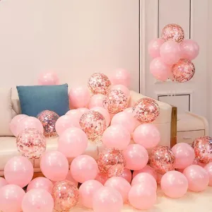 20PCS Maca Pink Sequin Balloon Decoration Wedding Birthday Party Decoration #191641
