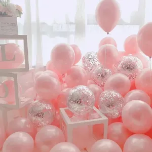 20PCS Maca Pink Sequin Balloon Decoration Wedding Birthday Party Decoration #191643