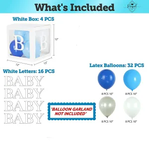 36pcs Baby Shower Decorations Kit - Large Size Transparent Baby Block Balloon Box Includes BABY, Alphabet Letters DIY, Baby Balloons, Gender Reveal De #1055200