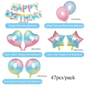 47pcs Tie-Dye Birthday Party Balloon Set