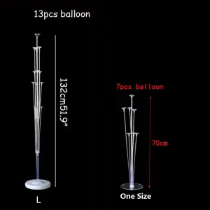 7-pack/13-pack Birthday Party and Wedding Decoration Splicing Transparent Table Floating Support Balloon Display Stand Balloon Pole #225601