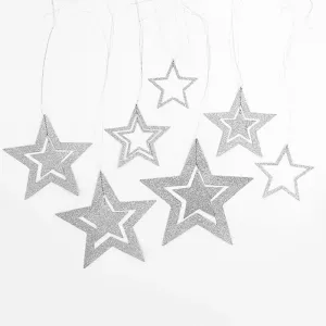 7-pack Glitter Hollow Stars Paper Garland Bunting Hanging Decor Banner Backdrop Decoration for Mubarak Eid Festival Party Decor #1215343