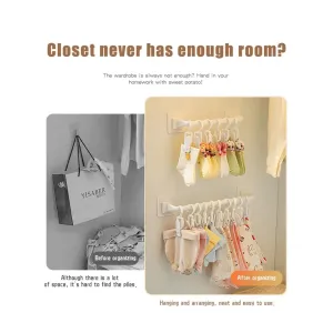 All-in-One Wardrobe Hanging Rod Set for Towels, Socks, Hats and More #1210121