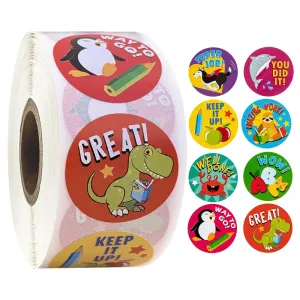Animal-themed Encouragement Decoration Adhesive Sticker Labels - 500 Stickers #1076605