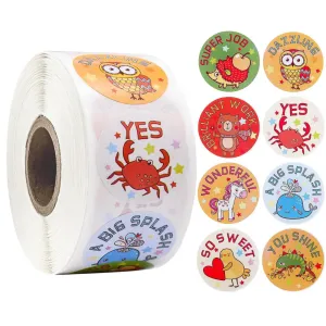 Animal-themed Encouragement Decoration Adhesive Sticker Labels - 500 Stickers #1076607