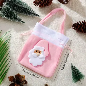Christmas Pink Velvet Apple Drawstring Gift Bag #1163062