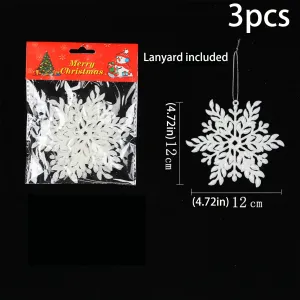 Christmas Snowflake Hanging Decorations in White Plastic for Window Displays, Christmas Trees, and Party Venues #1196645