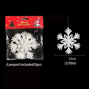 Christmas Snowflake Hanging Decorations in White Plastic for Window Displays, Christmas Trees, and Party Venues #1318550