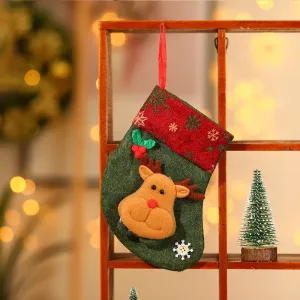 Christmas Socks Hanging Pendant Christmas Tree Fireplace Ornaments Sack Xmas Gift Small Candy Bag #984517