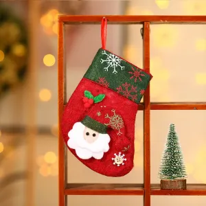 Christmas Socks Hanging Pendant Christmas Tree Fireplace Ornaments Sack Xmas Gift Small Candy Bag #984519