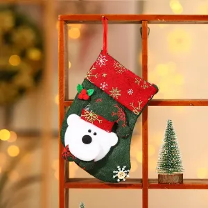 Christmas Socks Hanging Pendant Christmas Tree Fireplace Ornaments Sack Xmas Gift Small Candy Bag #984520