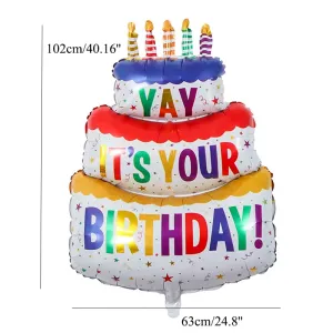 Colorful Cake Foil Balloons Happy Birthday Day Party Decoration Inflatable Ballons for Birthday Party Supplies #1055029
