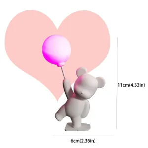 Confession Balloon Bear with Lights - Romantic Cake Decoration for Valentine's Day #1319177