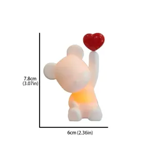 Confession Balloon Bear with Lights - Romantic Cake Decoration for Valentine's Day #1319178
