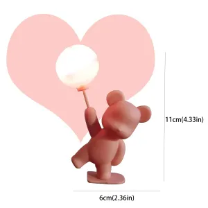 Confession Balloon Bear with Lights - Romantic Cake Decoration for Valentine's Day #1319179