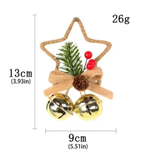 DIY Christmas Tree Decoration with Five-Pointed Star Bell Accessories #1196510