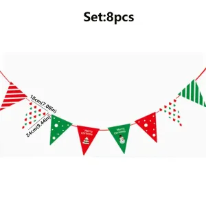 Festive Paper Triangular Flags for Christmas Decoration #1166642