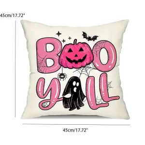 Pink Halloween Linen Pillowcase (No Pillow Core) #1167148