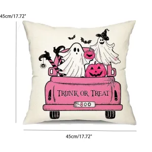 Pink Halloween Linen Pillowcase (No Pillow Core) #1167151
