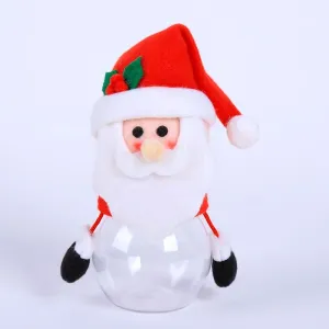 Santa Claus Snowman Candy Jar Christmas Gift Bags Chocolate Cookie Candy Storage Bottle #1160739