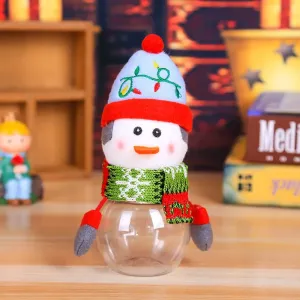 Santa Claus Snowman Candy Jar Christmas Gift Bags Chocolate Cookie Candy Storage Bottle #1160740