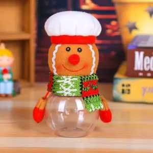 Santa Claus Snowman Candy Jar Christmas Gift Bags Chocolate Cookie Candy Storage Bottle #1160741