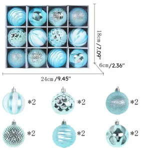 Set of 12 PVC Christmas Tree Baubles - Festive Decorations for Christmas Trees #1163058