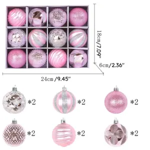 Set of 12 PVC Christmas Tree Baubles - Festive Decorations for Christmas Trees #1163059