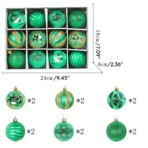 Set of 12 PVC Christmas Tree Baubles - Festive Decorations for Christmas Trees #1163060