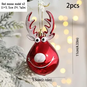 Set of 2 PVC Reindeer Hanging Decorations for Christmas Tree with Beautiful Nordic Style Design #1170897