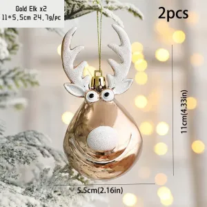 Set of 2 PVC Reindeer Hanging Decorations for Christmas Tree with Beautiful Nordic Style Design #1170898