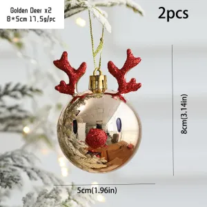 Set of 2 PVC Reindeer Hanging Decorations for Christmas Tree with Beautiful Nordic Style Design #1170900