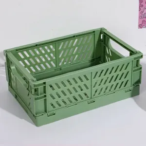 Creative Foldable Plastic Storage Basket Desktop Stationery Organizer Box #206195