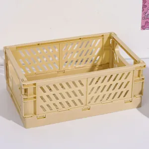 Creative Foldable Plastic Storage Basket Desktop Stationery Organizer Box #206196