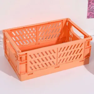 Creative Foldable Plastic Storage Basket Desktop Stationery Organizer Box #206197