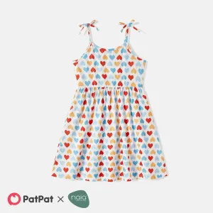 Toddler/Kid Girl Naiaâ¢ Colorful Heart Print Bowknot Design Slip Dress #230097