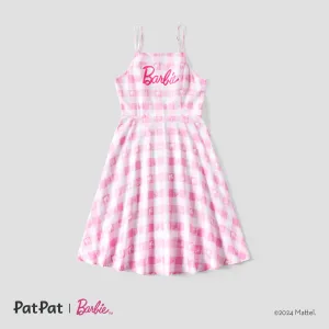 Barbie Mommy and Me Pink Plaid with Logo Print Dress #1323131